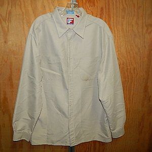 #1487 Men's FireFlite Long Sleeve Button Down Collared Tan Size LG NWOT